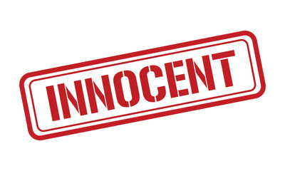 INNOCENT red stamp text vector, rubber stamp
