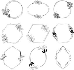 Hand Drawn Floral Frame Vector