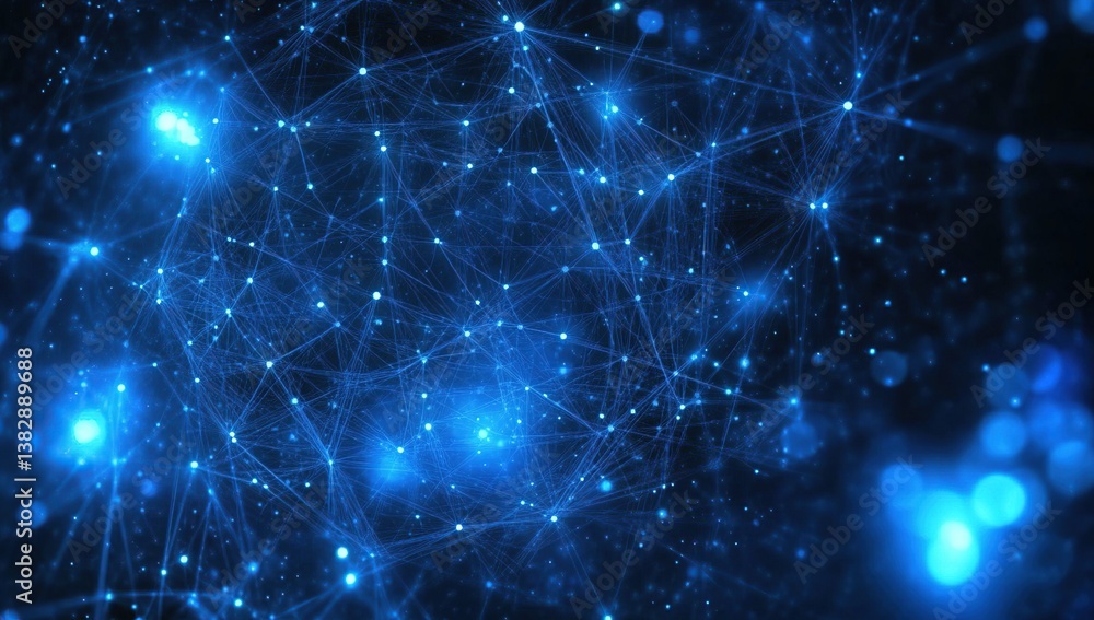 Poster abstract blue network connection digital space background