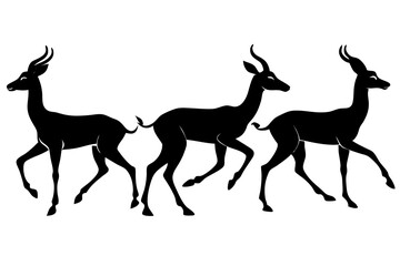 set of Gerenuk silhouette vector illustration