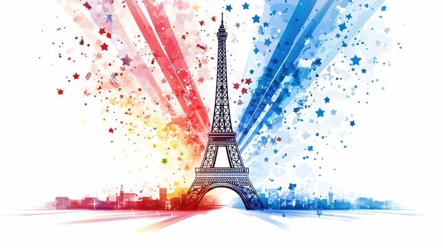 The Bastille Day tower template radiates modernity and inspires deep national pride.