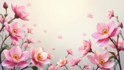 Fototapeta premium Delicate pastel floral tapestry, soft light background, fabric, summer, nature