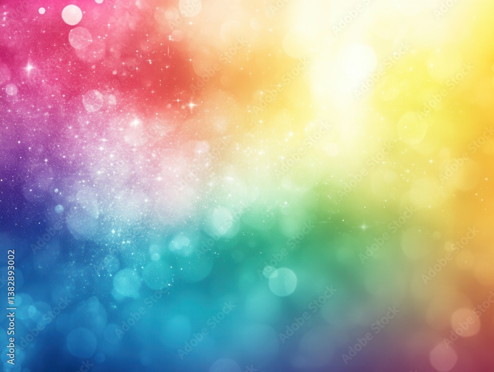 Poster vibrant rainbow spectrum with sparkling bokeh lights creating a magical and dreamy background for cr
