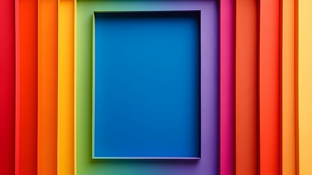 A vibrant rainbow frame radiates joy, perfect for celebrating LGBTQ pride and inclusion.