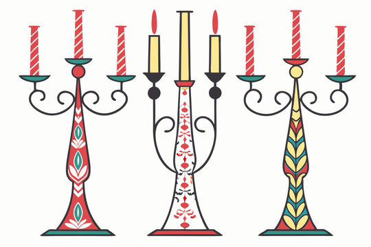 candlesticks silhouette vector illustration