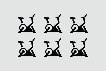 Spinning bike vector icon silhouette, Spinning bike silhouette vector illustration.