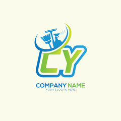 CY YC Letter Local Cleaning vector logo. Cleaning service logo vector