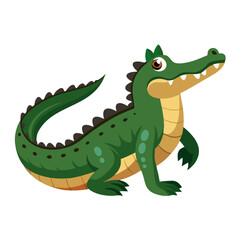 crocodile or alligator character no background vector file.