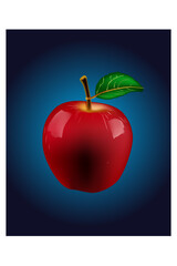 apple, fruit, food, leaf, healthy, vector, red, illustration, ripe, fresh, diet, green, nature, sweet, icon, juicy, vegetarian,  art, health, delicious, eat, organic, symbol, natural