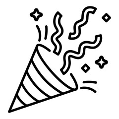 Celebration confetti cone line icon