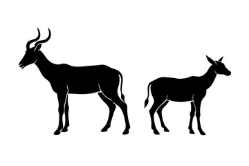 Hartebeest silhouette vector illustration