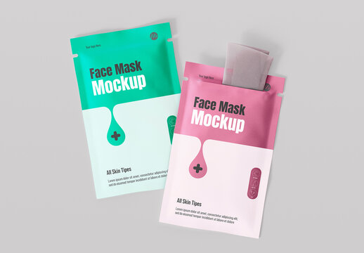 Two Facial SkinCare Mask Mockup