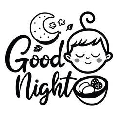 Cartoon vector illustration set design shows a baby girl with fruit and a cake, a sweet food symbol