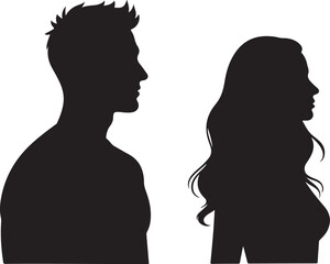 Silhouettes of People in Various Poses