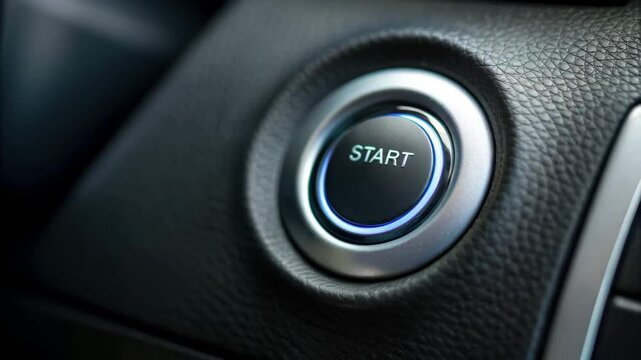 Sleek push start button technology in modern vehicles enhances dashboard convenience and symbolizes excitement of every journey.