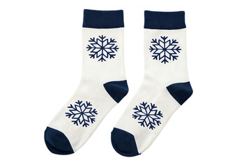 Snowflake socks winter holiday christmas cozy warm feet on transparent background