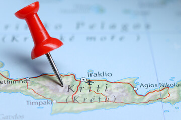 Kriti, Crete, Greece pin on map