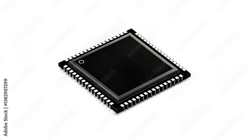 Aufkleber material science nanomaterials concept. microchip with pins on a white background.
