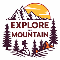 Adventure Vector Graphic Of Mountain Explorer Campfire And Trees Landscape