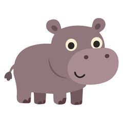 Cute Cartoon Hippo Illustration doodle