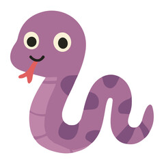 Cute Cartoon Purple Snake Illustration