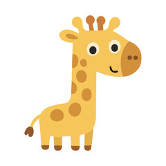Naklejka premium Cute Cartoon Giraffe Illustration doodle