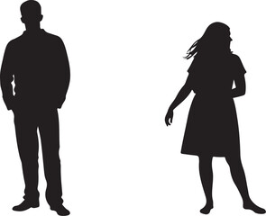 Silhouettes of People in Various Poses