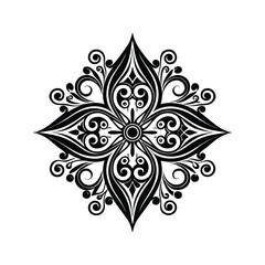 Abstract ornamental flower vector illustration isolated on white background