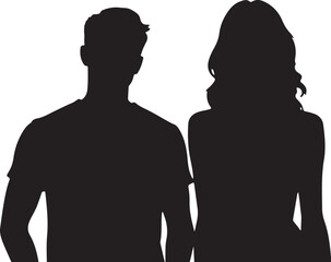 Silhouettes of People in Various Poses"