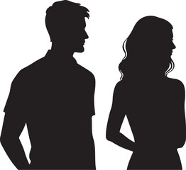 Silhouettes of People in Various Poses