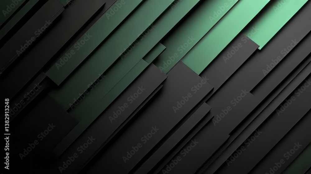 Poster sleek black and green abstract metal texture background with diagonal soft lines and gradient surfac
