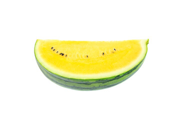 Yellow watermelon isolated on white background, Fresh yellow watermelon