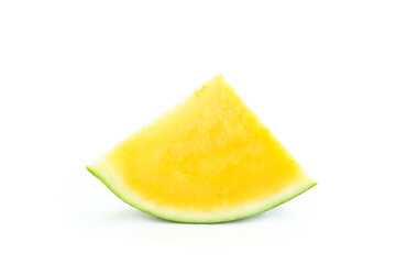 Yellow watermelon isolated on white background, Fresh yellow watermelon