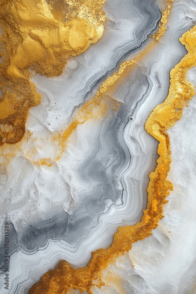 Poster luxurious golden veins flow through a serene marble landscape creating an elegant and opulent abstra