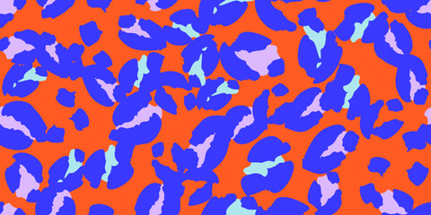 Leopard spots seamless pattern design. Vector orange background, wallpaper, wrapping paper, fabric, print