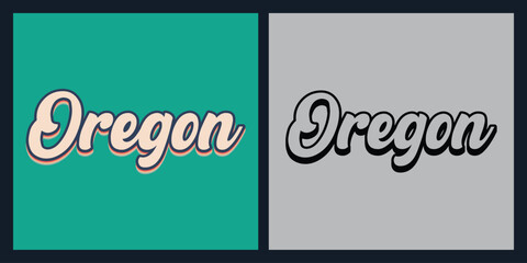Oregon retro text t shirt design