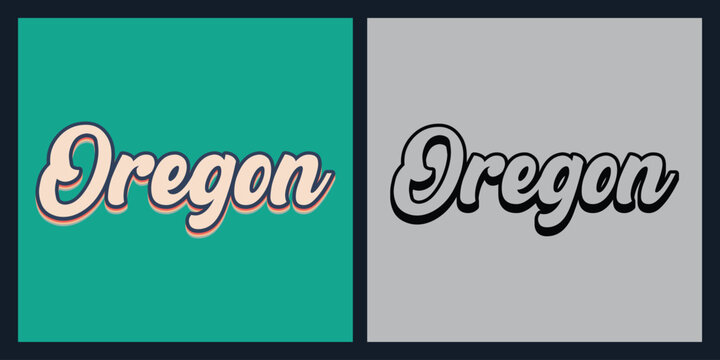 Oregon retro text t shirt design