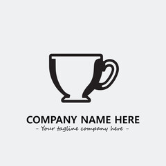 Cup illustration black and white for logo company vector image
