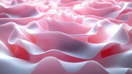 Obraz premium Pink frosting swirls, cake texture, close-up, bakery backdrop, dessert