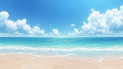 Obraz premium Serene Beach View with Clear Turquoise Water and Blue Sky