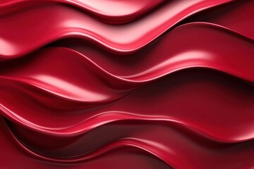 Obraz premium Abstract crimson waves of flowing satin fabric create a luxurious and elegant background with smooth texture and soft light