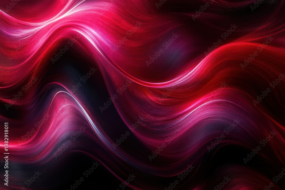 Poster abstract crimson wave background with flowing light trails and dark shadows creating a modern and dy