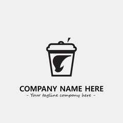 Cup illustration black and white for logo company vector image
