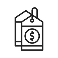 Dollar Tag icon vector image. Suitable for mobile apps, web apps and print media.