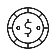Dollar Symbol icon vector image. Suitable for mobile apps, web apps and print media.