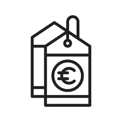 Euro Tag icon vector image. Suitable for mobile apps, web apps and print media.
