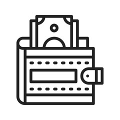 Money from Wallet icon vector image. Suitable for mobile apps, web apps and print media.