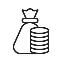Sack of Money icon vector image. Suitable for mobile apps, web apps and print media.