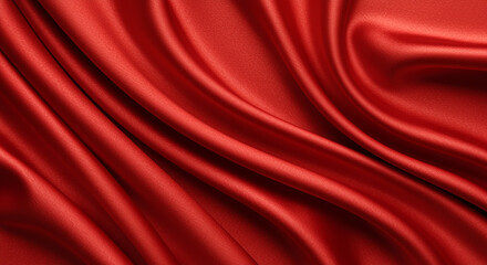 Obraz premium Close-up of a luxurious red satin fabric.