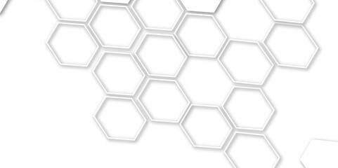 Abstract geometric technology 3d white light structure technology out line hexagon polygonal honeycomb luxury pattern vector background.